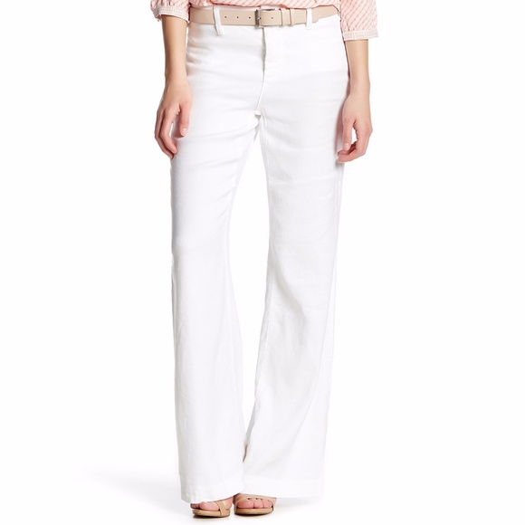 NYDJ Pants - NWT! NYDJ Claire Petite Linen Trouser in White